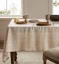 Farmhouse Linen Rectangular Tablecloth, Natural 60x120 Inch