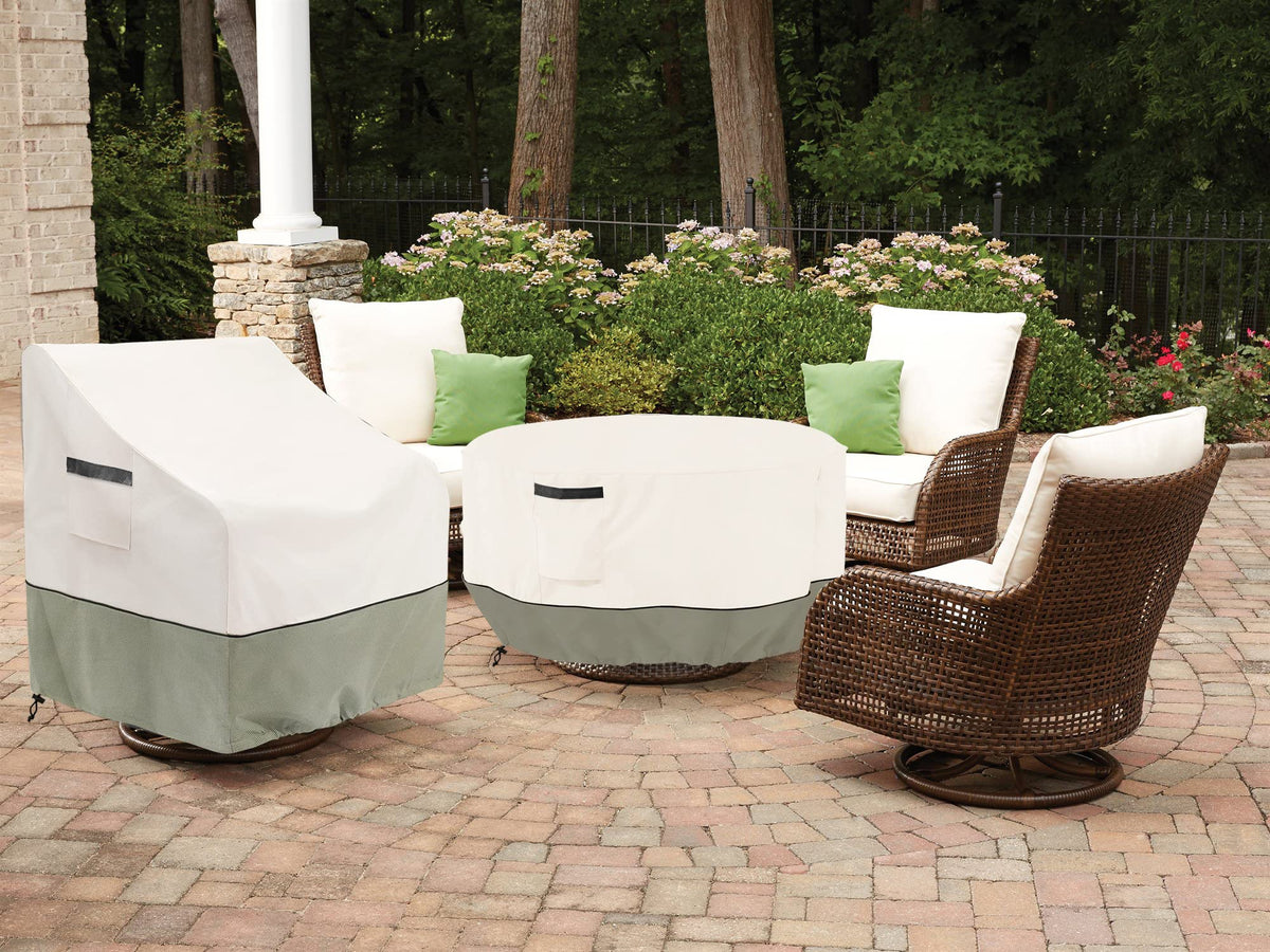 Round Patio Table Cover, 600D Heavy Duty Outdoor Furniture Covers Waterproof, Round Patio Table Furniture Covers, 48"