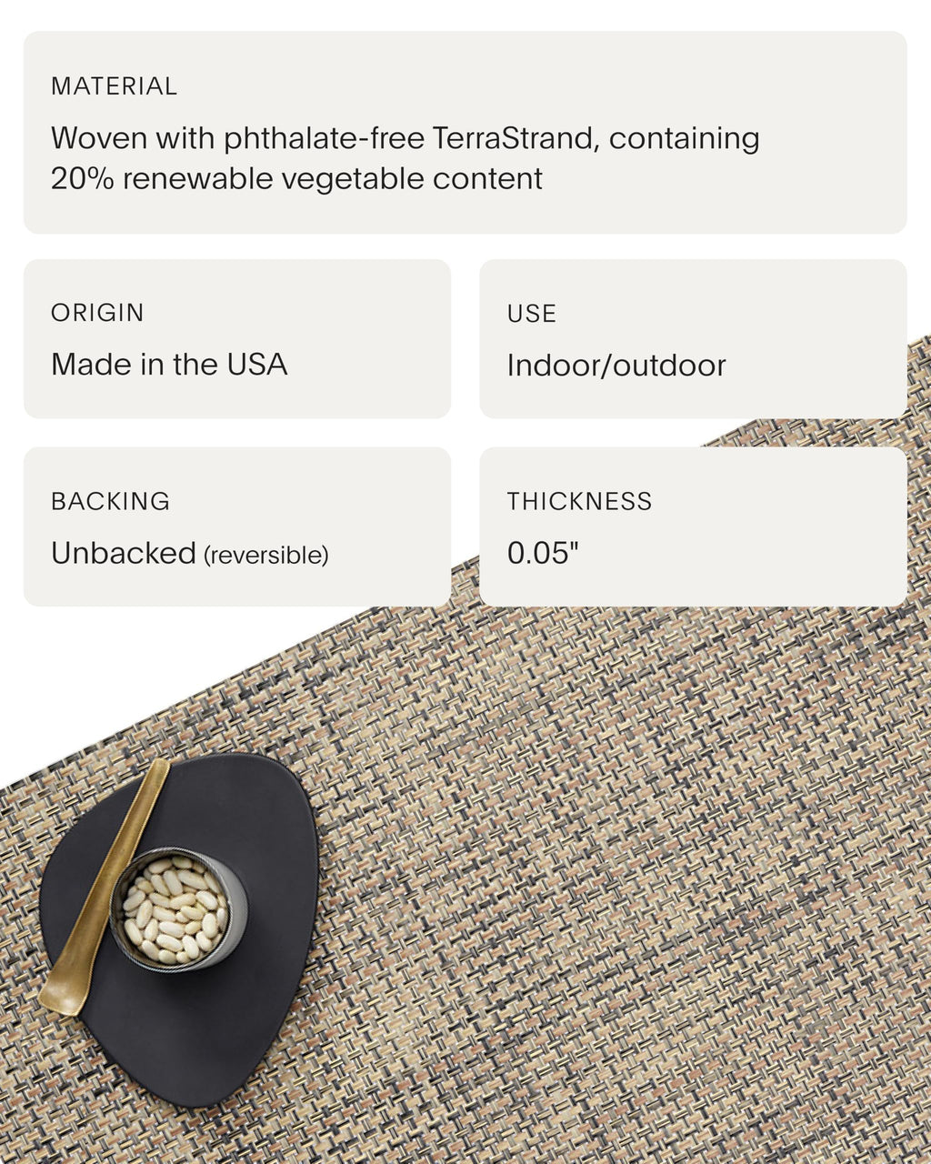 Basketweave Placemats, Round Woven Placemats Set of 4