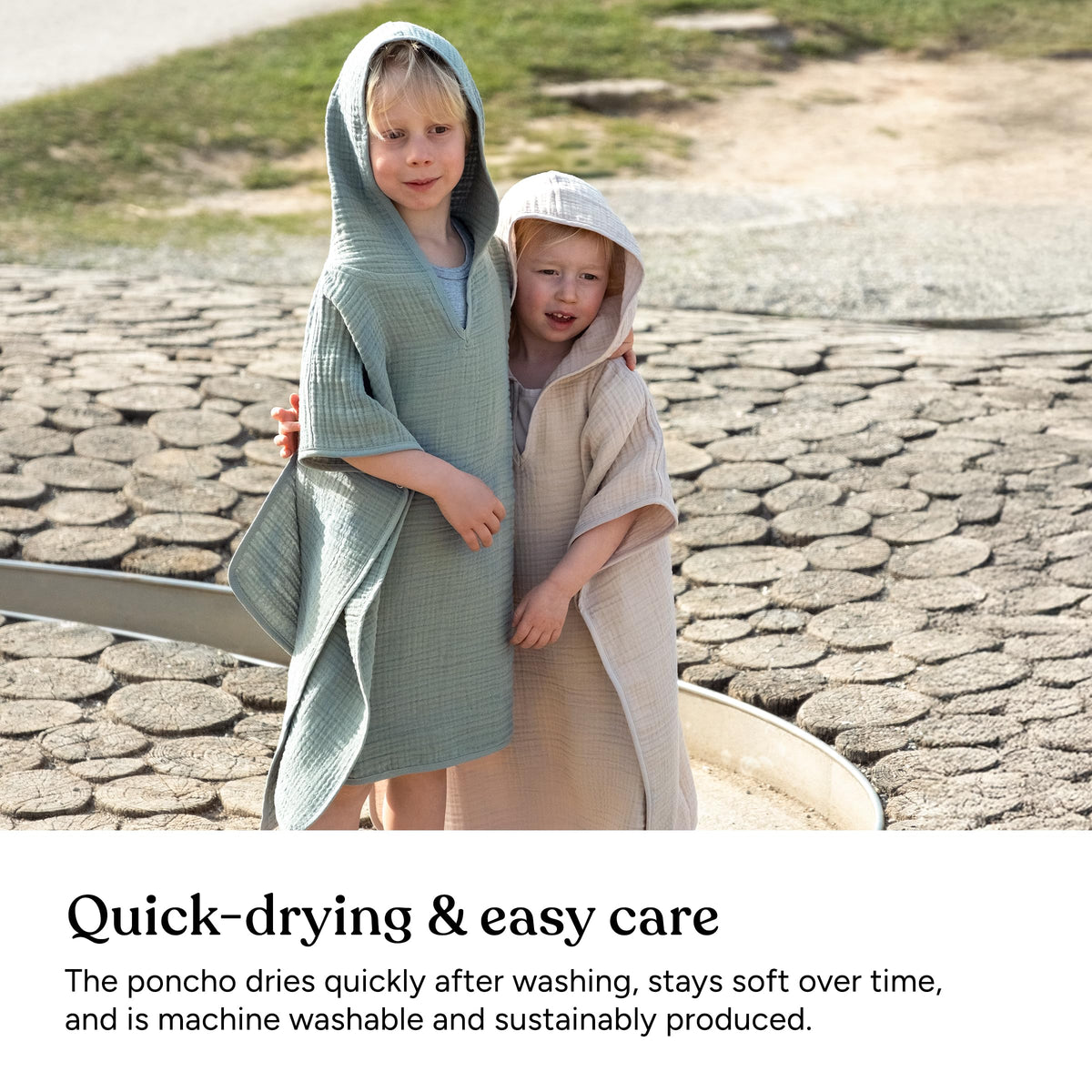 Kids Hooded Towel Poncho - 100% Organic Cotton Bathrobe for Boys & Girls, Soft & Absorbent Terry, Oeko-TEX Certified