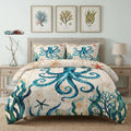 Comforter Set, 3 Pieces Ocean Beach Bedding, All Season