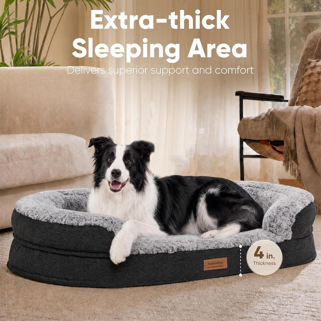 Large Dog Bed, Thickened Orthopedic Sofa Bed, Waterproof & Washable