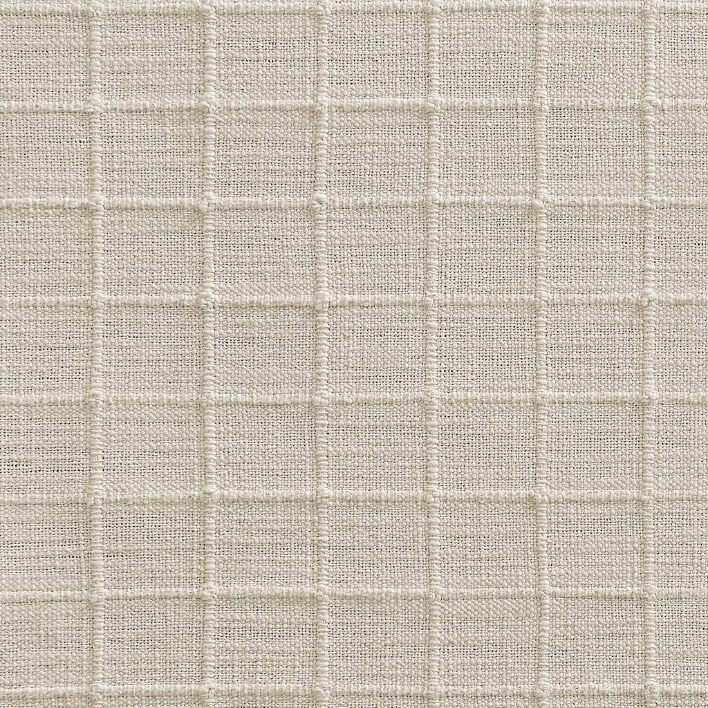 Artisanal Grid Decorative Linen Placemats Set of 6, Ivory