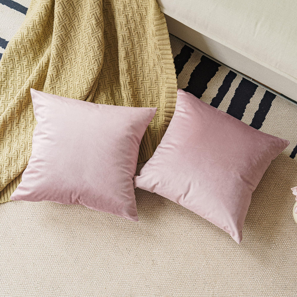 Decorative Throw Pillow Covers Pack of 2, Velvet Throw Pillow Cases for Couch Pillows Cover Bedroom Living Room