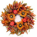 Fall Harvest Wreaths for Front Door - Farmhouse Thanksgiving Wreath Decor