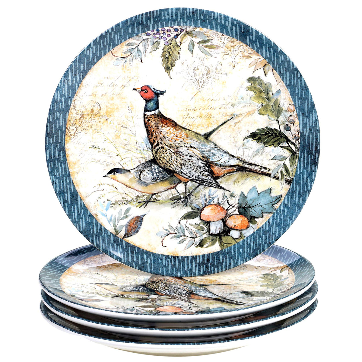 Harvest Gatherings 16-Piece Ceramic Dinnerware Set, Service for 4 - Multicolor Fall Plates, Bowls & Mugs with Pumpkin