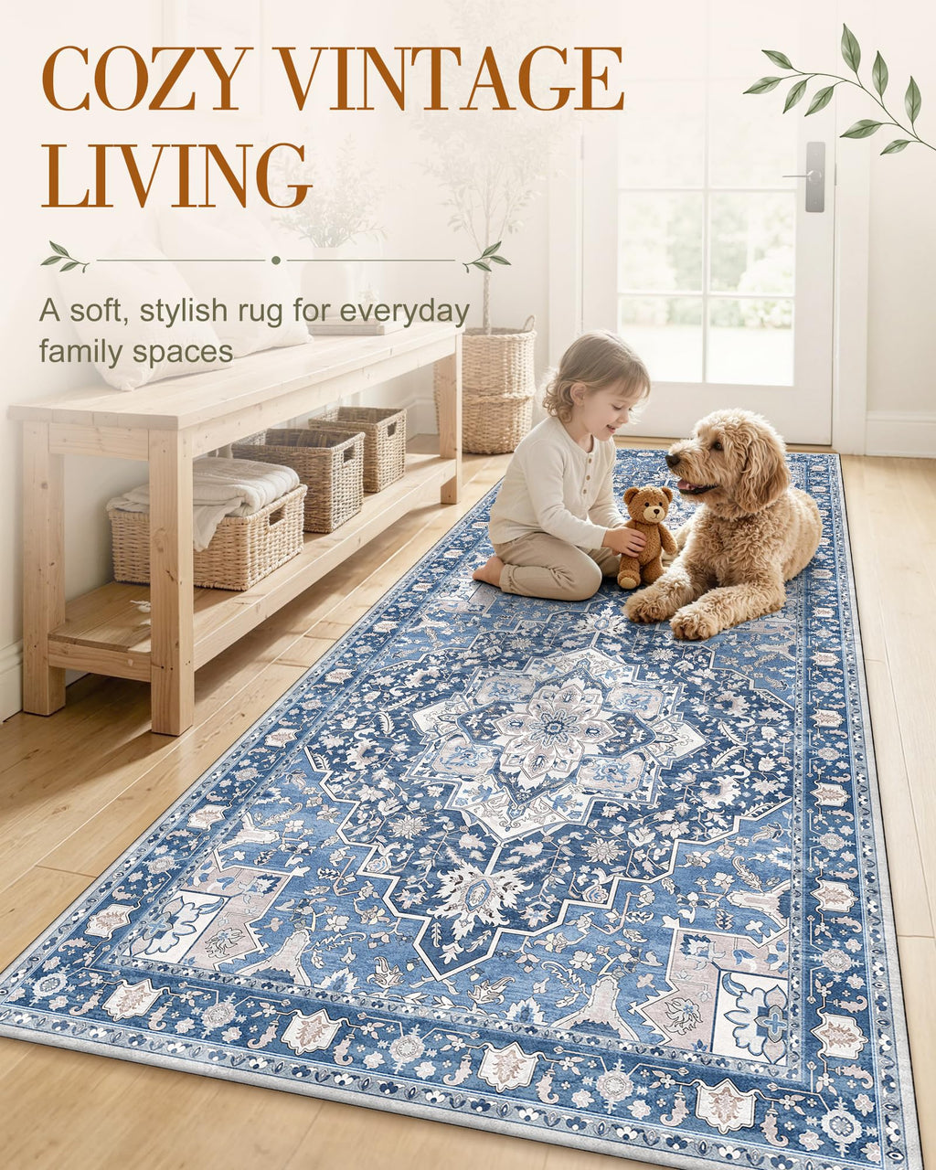 2'6"x12' Washable Runner Rug, Non Slip Carpet Kitchen