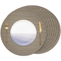 15 Inch Round Placemats Set of 8, Washable Vinyl Woven Place Mats
