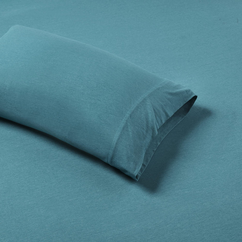 Cotton Blend Jersey Knit Sheet Set Twin XL Size, Teal