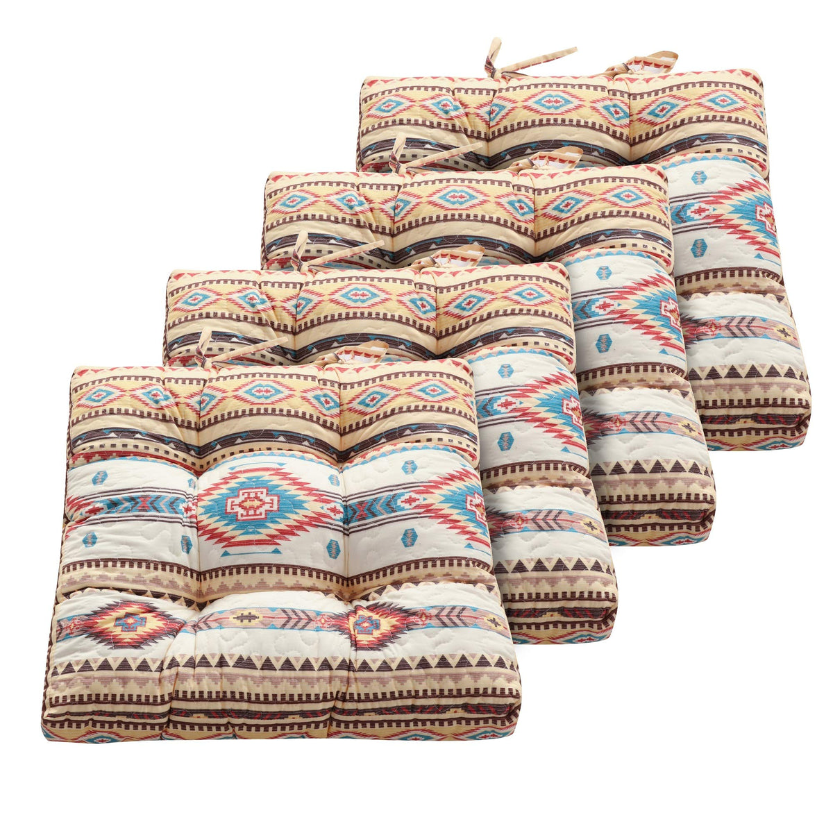 Triple-Cushioned 18x18-inch Chair Pad - Seat Cushion, Set of 4, Phoenix