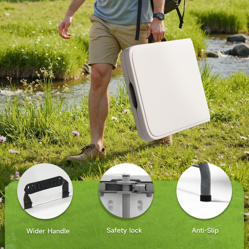 Folding Table 6 Foot - Heavy Duty Capacity, Sturdy & Foldable Design with Safety Lock - Portable Tables
