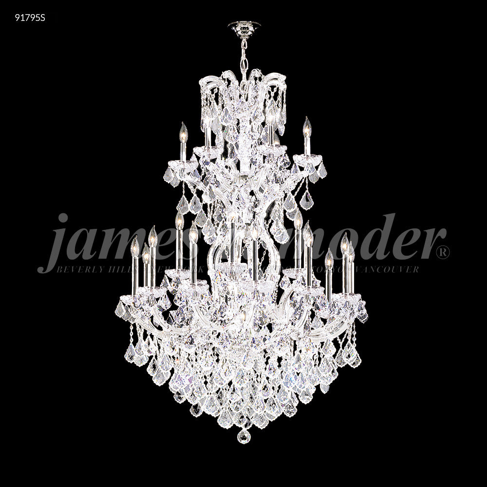James R. Moder Maria Theresa Grand Collection 25-Light Large Entry Crystal Chandelier — Silver, 37in — Castelune Home