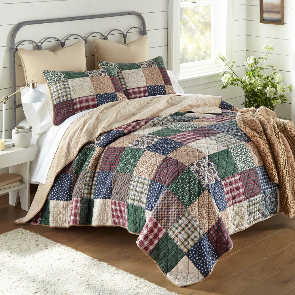 Rustic Paisley Cotton California King Quilt Set, 105" x 118"
