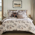 Lodge Toile Comforter Set - King Comforter (106 x 94in.) Two King Pillow Cases (36 x 20in.) - Toile - Brown Ivory