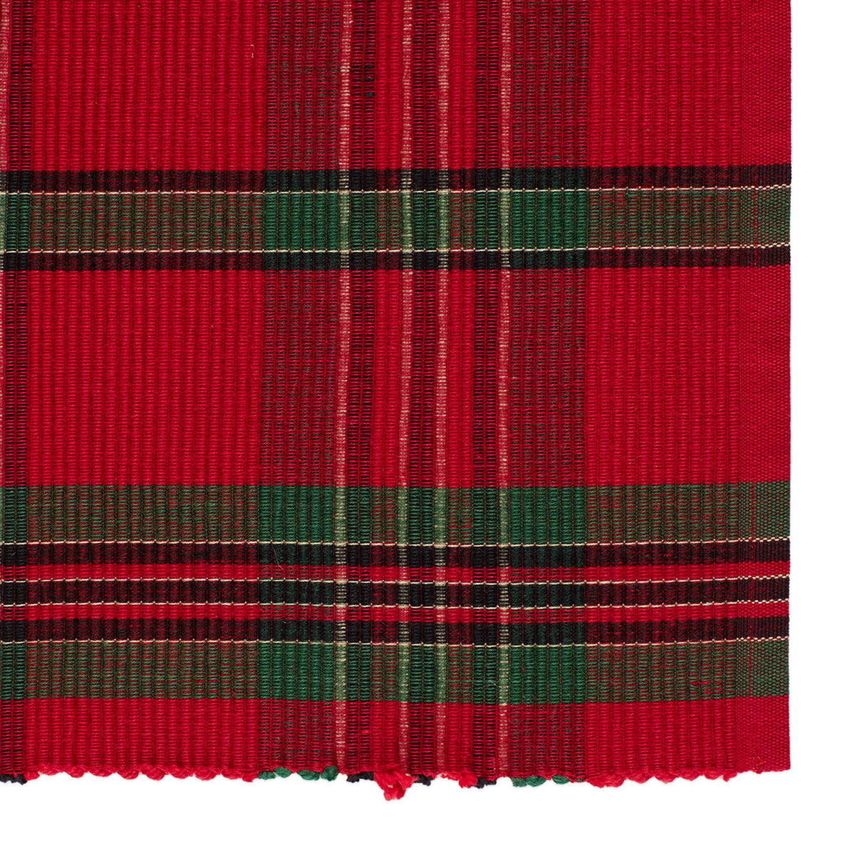 Farmhouse Christmas Plaid Dining Table & Kitchen Décor, Holiday Placemat Set, 13x19, Red & Green, 6 Count