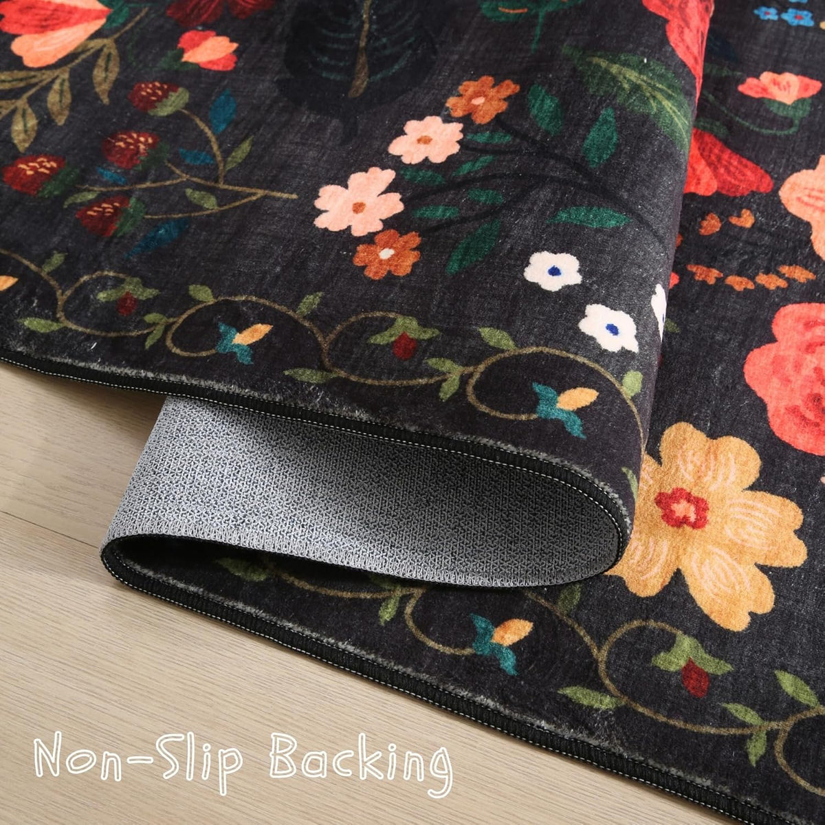 Area Rug Washable, Black