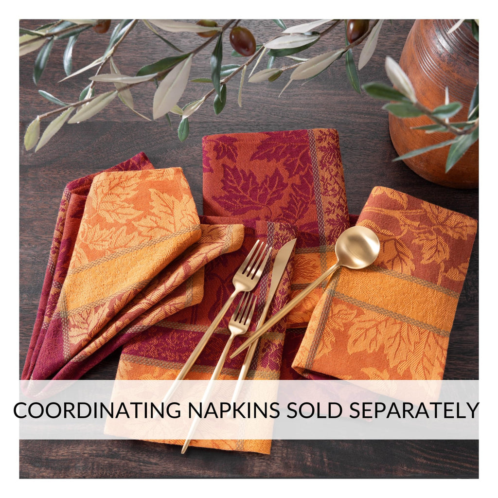 Maplewood Jacquard Harvest Cotton Tablecloth, Multicolor - 60" W x 84" L Oval
