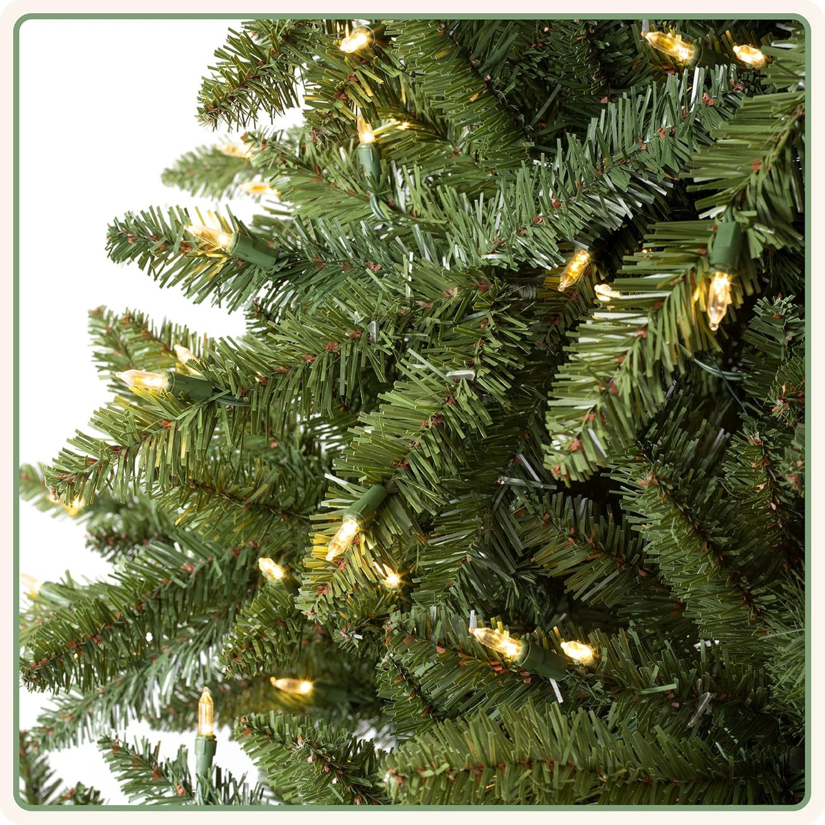 Heritage Balsam Spruce - Artificial Indoor Christmas Tree, Hinged Branches, Holiday Decor, LED Clear