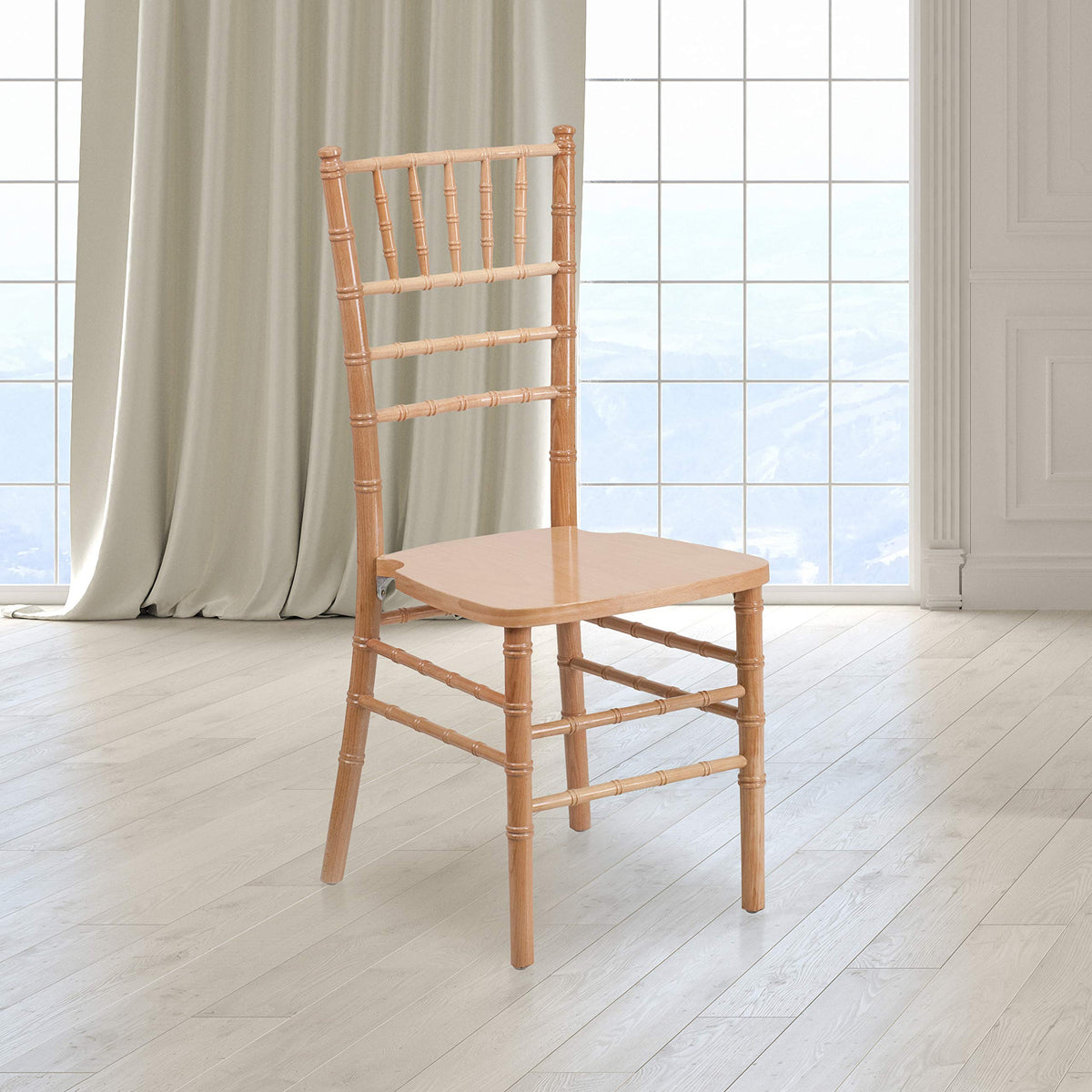 2 Pack HERCULES Series Natural Wood Chiavari Chair