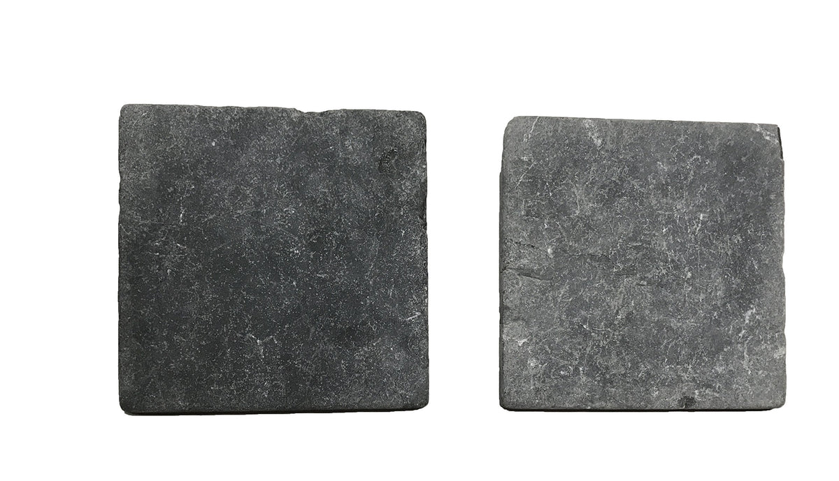 Black Marble 6 X 6 Field Tile, Tumbled Lot of - 4 Pcs.