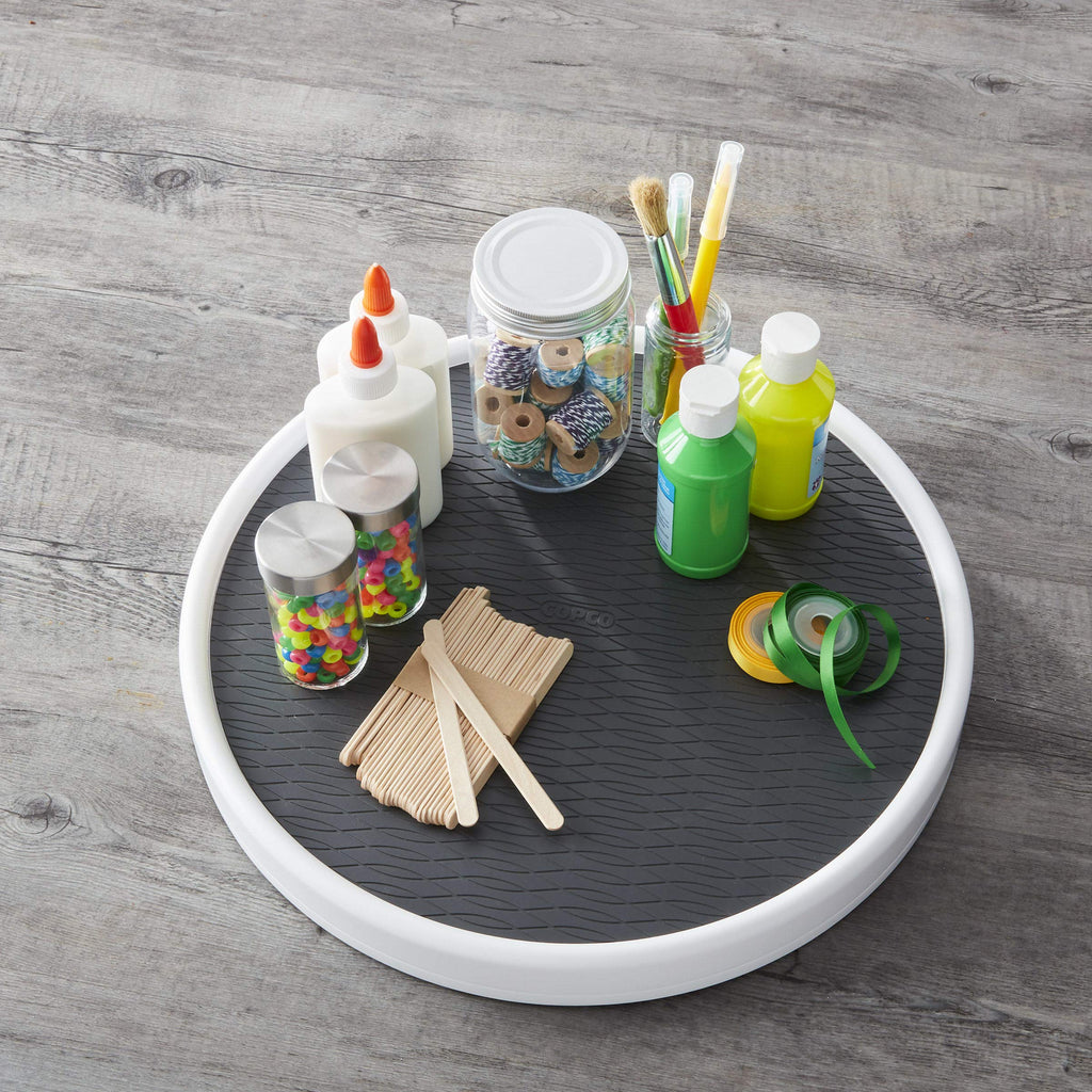Non-Skid Lazy Susan Turntable Organizer 15-Inch Charcoal Gray