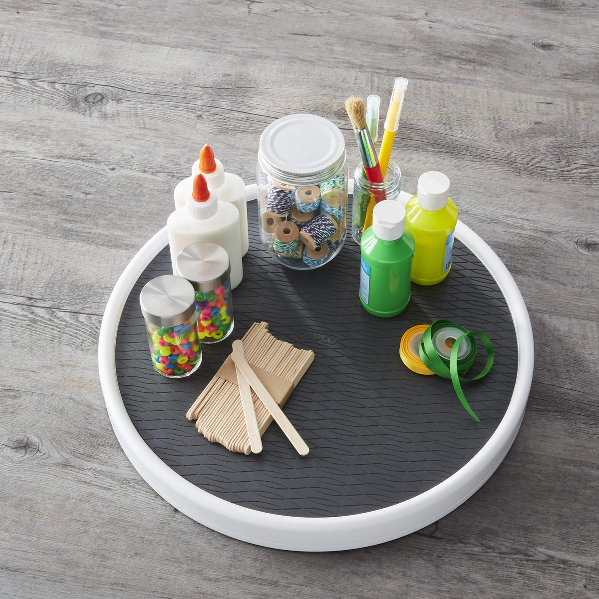 Non-Skid Lazy Susan Turntable Organizer 15-Inch Charcoal Gray