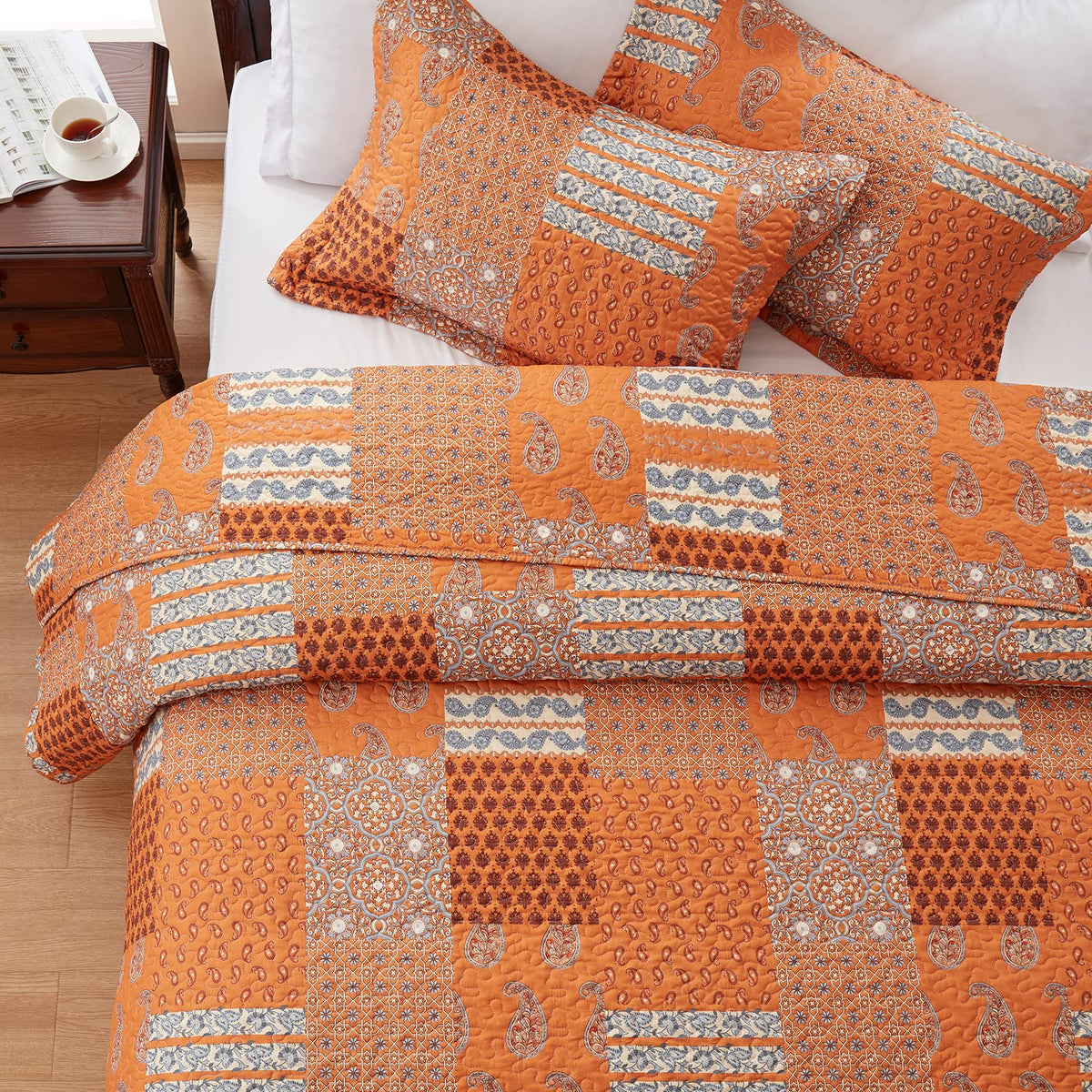 Quilt Set Size 3 Piece Bedspread Coverlet Lightweight Comforter Microfiber Bedding Set All Season