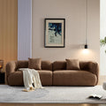 Curved Sectional Sofa, 4 Seat, Solid Wood Frame, Velvet