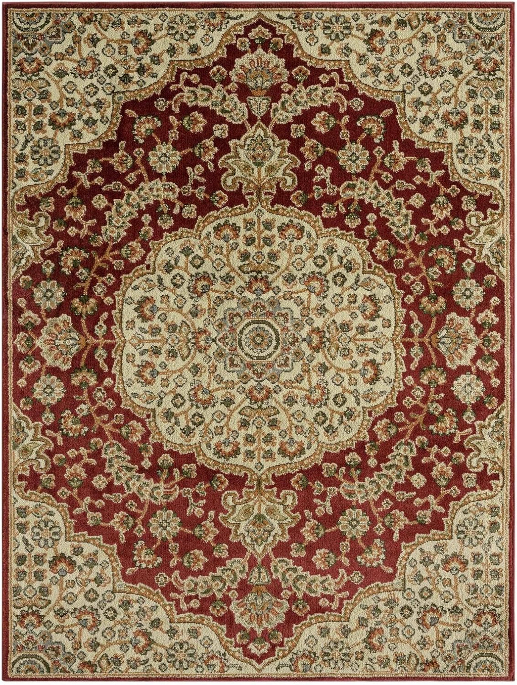 Dynamix Royalty Medallion Traditional Area Rug, Red/Ivory, 7'8"x10'4"