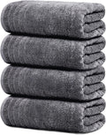 4 Piece Extra Large Bath Towels 30 x 60 Inches, Dark Grey | 100% Cotton, Larger & Lighter Weight, Quicker to Dry