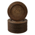 Rattan Plate Chargers, Round Woven, Harvest, Set of 12