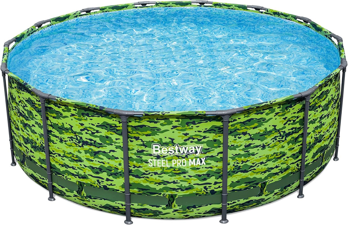 Steel Pro Max 14' x 48" Camo Pool Set with Pump and Ladder