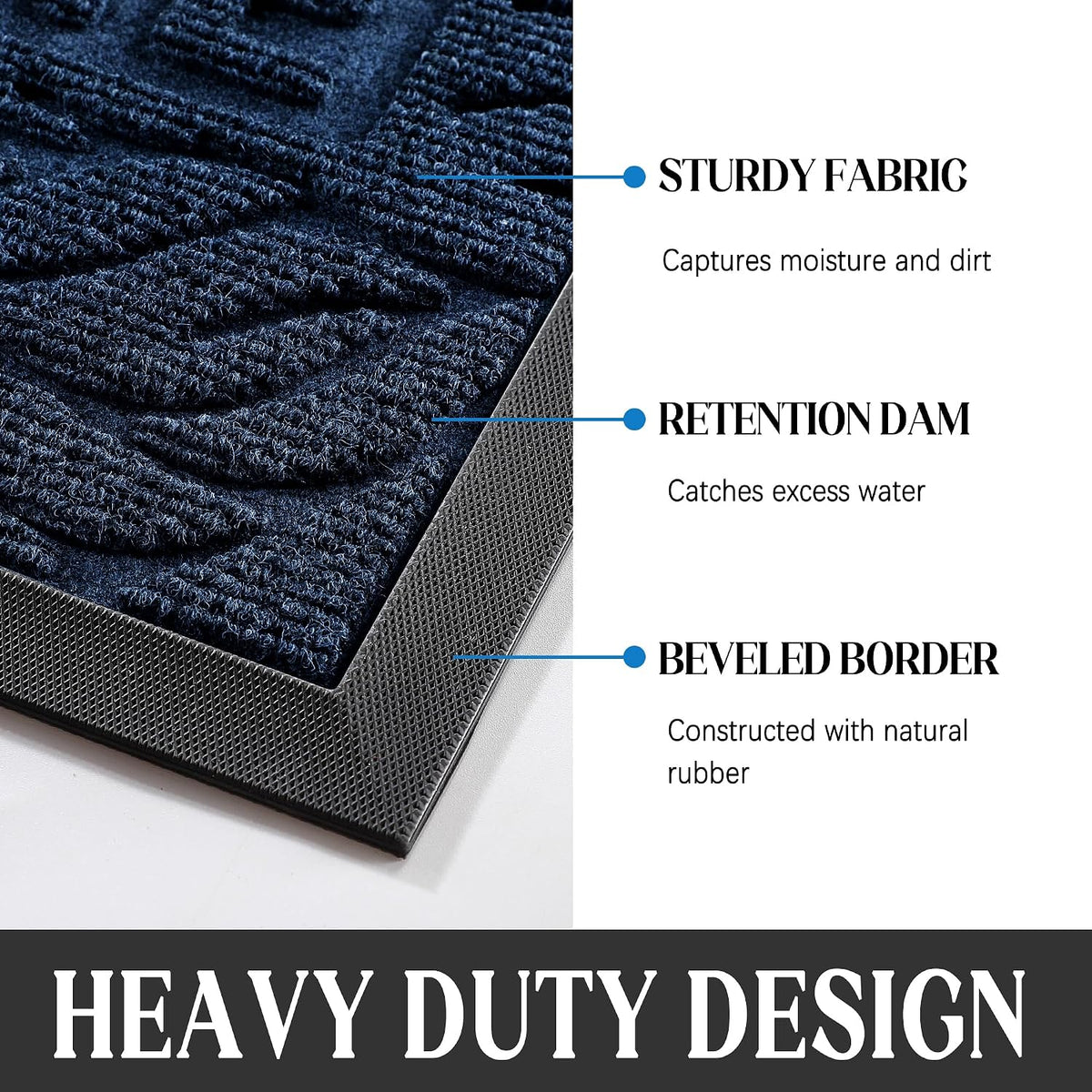 Large Welcome Mat 36x24, Waterproof Non-Slip Outdoor Mats for Front Door Outside Entrance, Low-Profile Entryway Mat