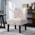 Armless Accent Chair in Vintage French Print Fabric, Contemporary Shape