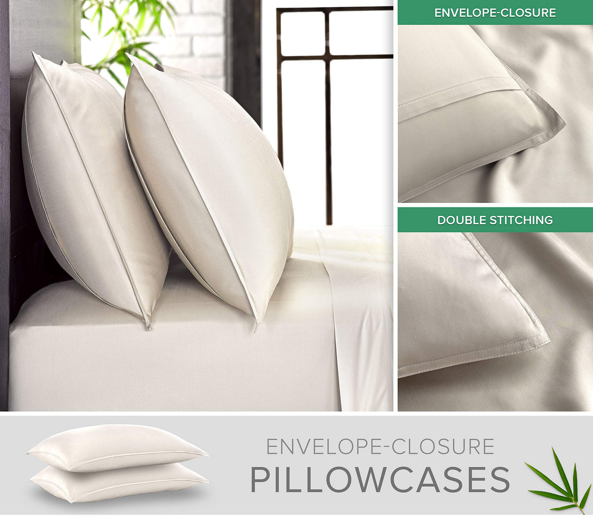 Sheets, Genuine 100% Organic Viscose Derived from Bamboo Bed Sheet Set, Luxuriously Soft & Cooling, Double