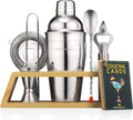 Bartender Kit with Bamboo Stand - Cocktail Shaker Set and Bar Accessories Bar, Drink Mixing, and Mixology Kit - Set of 10