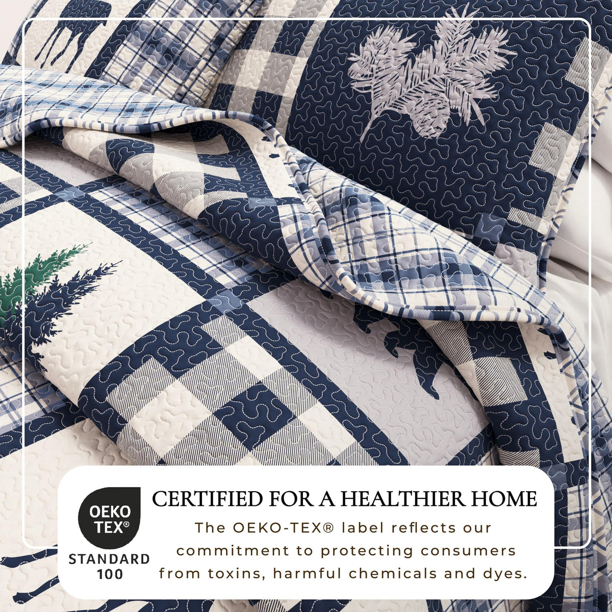 Lodge Quilt Set - 2-Piece Size Rustic Bedding Set - Lightweight, All-Season, Reversible Bedspread