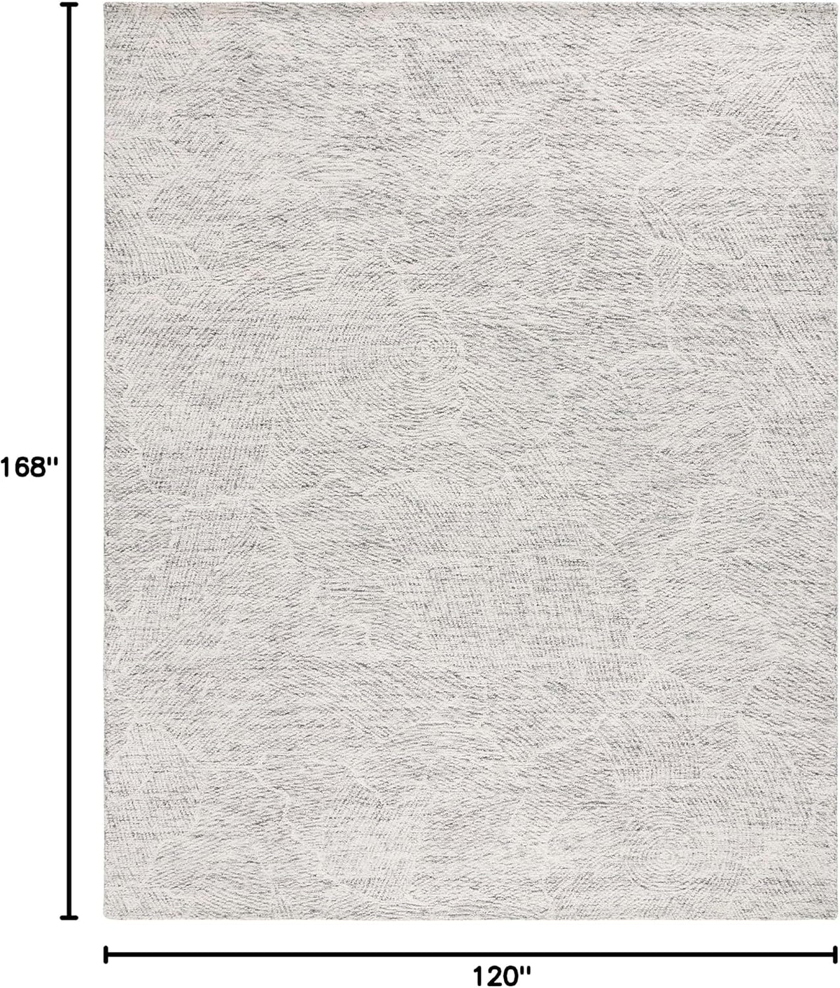 Metro Collection Area Rug, Dark Grey & Ivory, Handmade Wool, Ideal for High Traffic Areas in Living Room