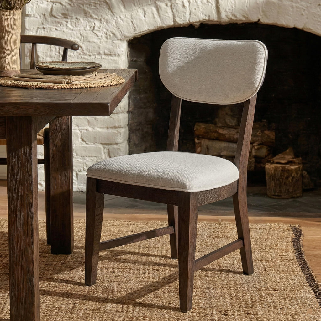 Inspired Bertoia Style Solid Wood Dining Chairs Set of 6, Mid Century Modern Upholstered Kitchen Chairs with 3.3" Thick Cushion, Farmhouse