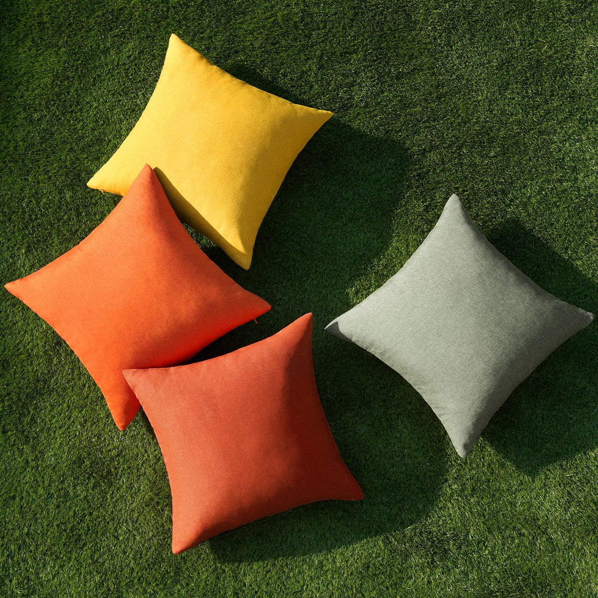 Pack of 4 Decorative Outdoor Throw Pillow Covers Linen Waterproof Pillow Covers Summer Farmhouse Cushion Cases Garden