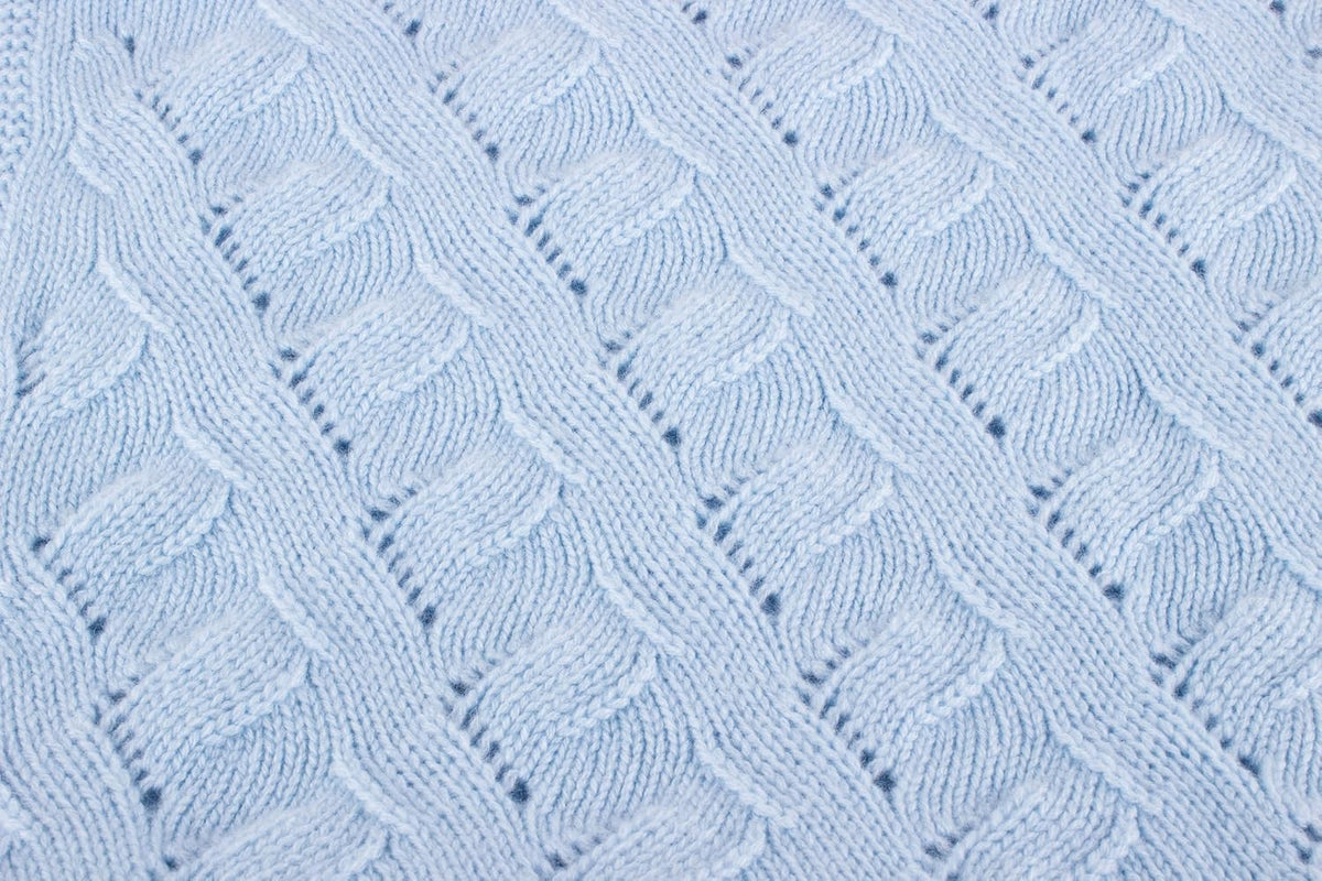 100% Cashmere Baby Blanket for Boys - Baby Blue