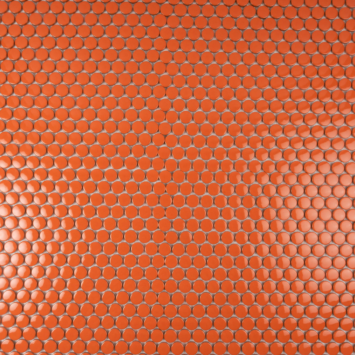 Penny Round Porcelain Tile Orange 12x12 Glossy 9.87 sq ft/case 10-Pack