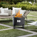 Portable Propane Fire Pit for Camping RV 50,000 BTU Round 15'' H x 16'' W Portable Gas Firepit W/Lid