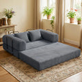 59" Convertible Floor Sofa Bed, Boneless Couches, Grey