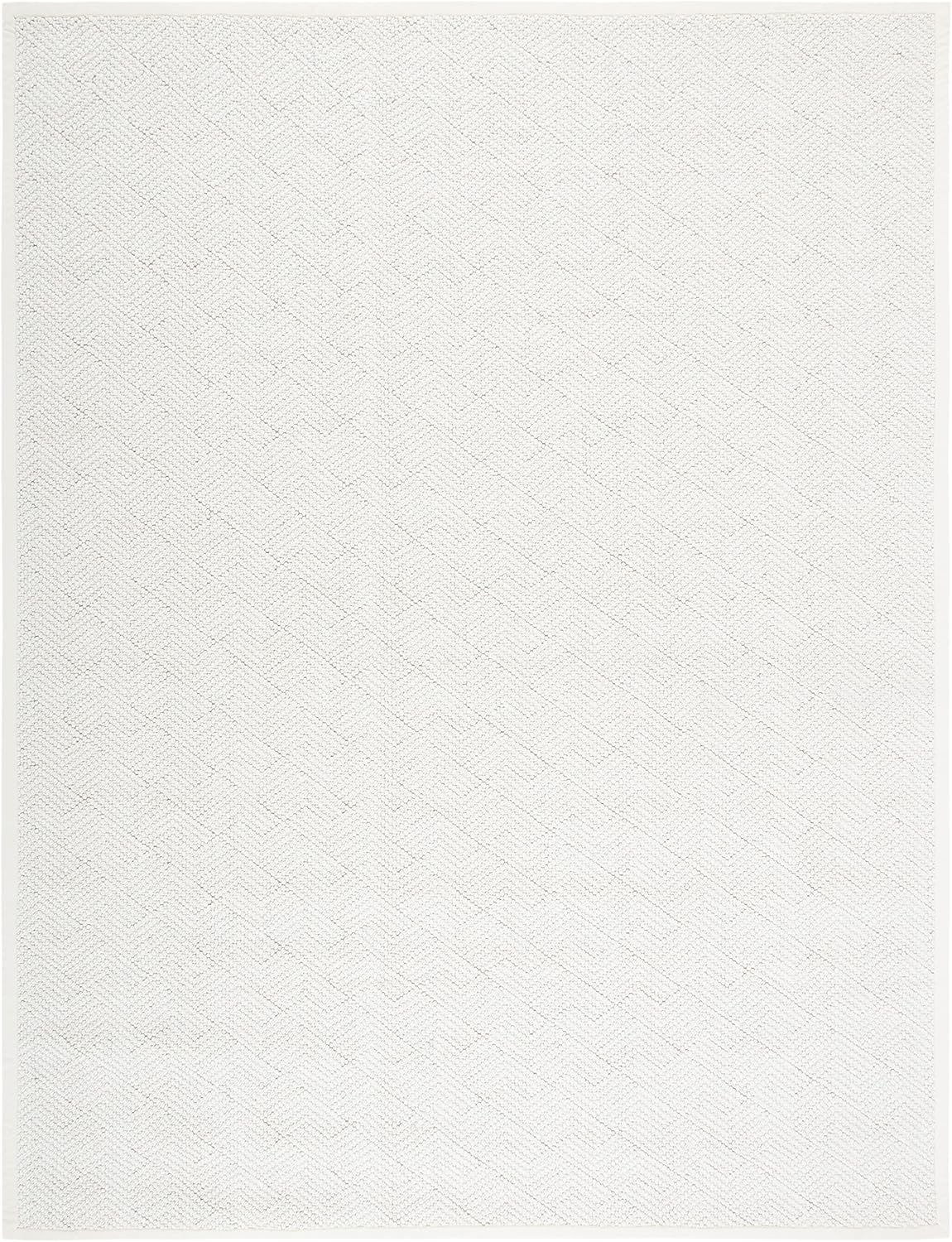 Natural Fiber Area Rug, Ivory, Handmade Wool & Jute