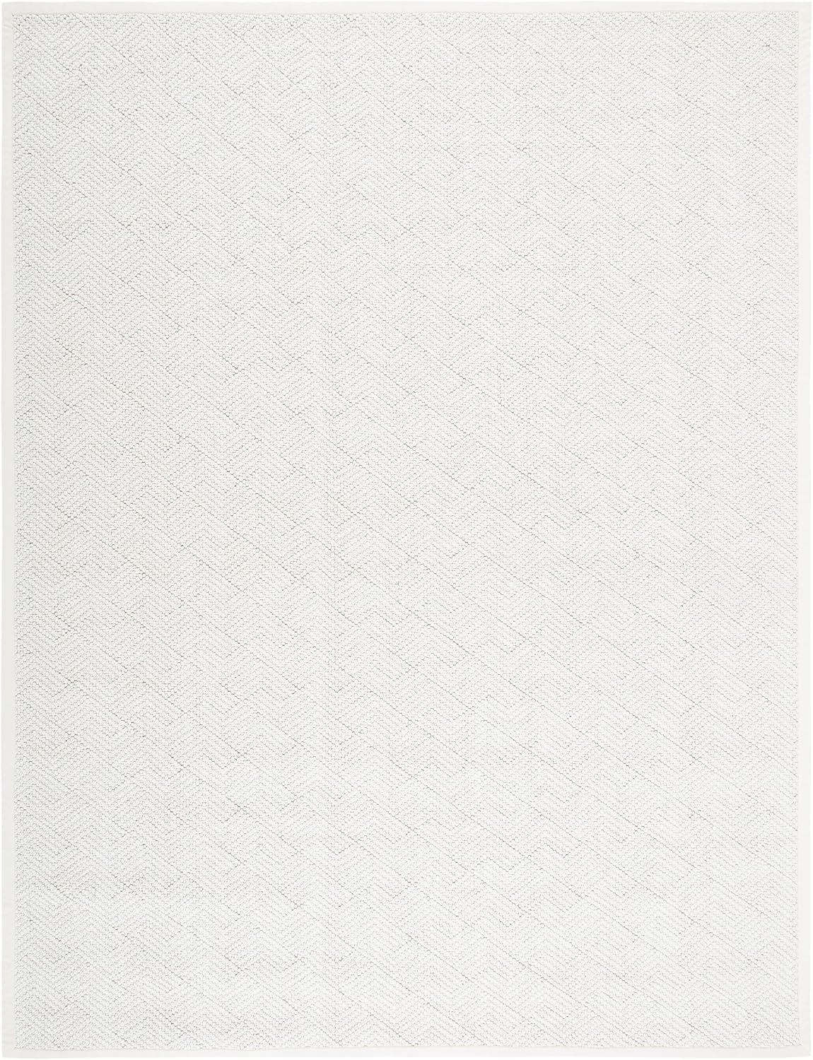 Area Rug 8x10 - Natural Fiber Collection - Large - Ivory, Handmade Wool & Jute, Ideal, Dining Space (NF487A)