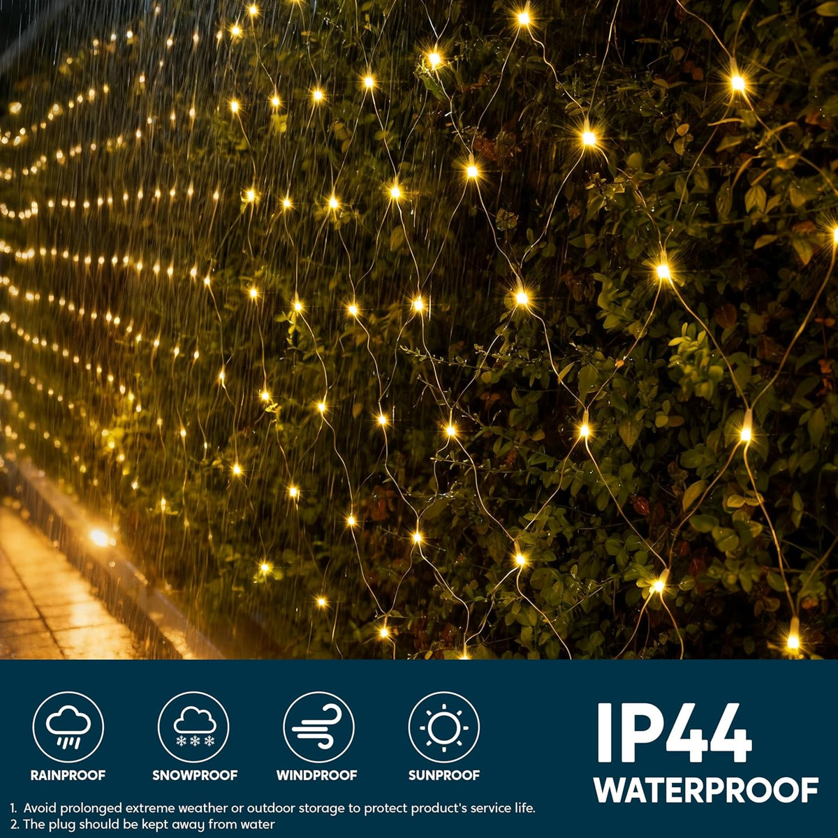 200 LED Christmas Net Lights, 6.5X 10FT Christmas Mesh Lights with 8 Modes, Connectable, Waterproof for Bushes Trees