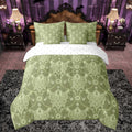 Green Vintage Damask Comforter Set with Sheets 7 Piece