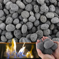 45 Lb Lava Rocks for Fire Pit, 2"-3" Natural Pebbles Tumbled Lava Rock, Round Fire Pit Rocks for Portable Fireplaces