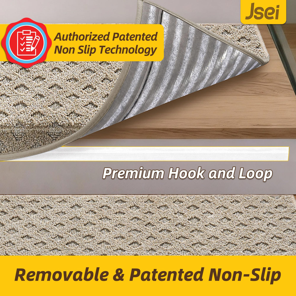 " Bullnose Carpet, 14 Pcs Beige
